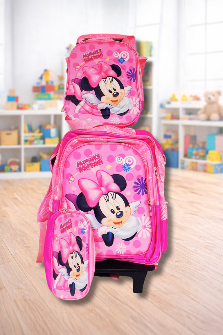 COMBO ESCOLAR MINNIE MOCHILA, LONCHERA Y CARTUCHERA 3D